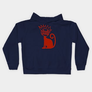 distressed cat ween Kids Hoodie